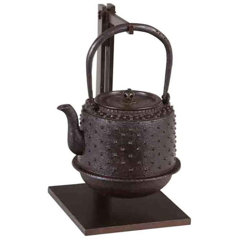 Tetsubin Iron Bronze Brown Water Kettle Japan Meiji For Sale at 1stdibs