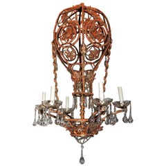 Beaded Coral Crystal Hot Air Basket Balloon Chandeliers Bagues Fixtures 3 Three