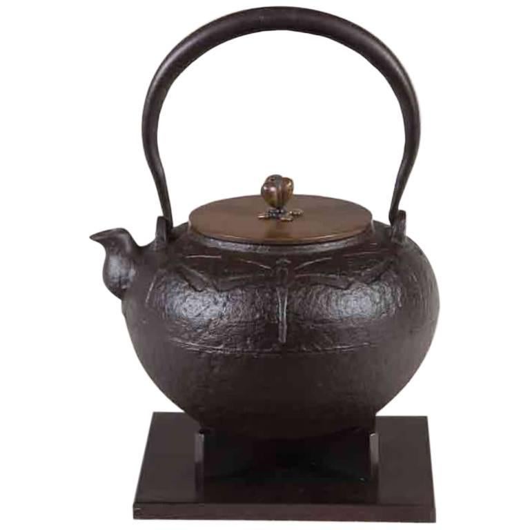 Tetsubin Iron Bronze Brown Water Kettle Japan Meiji For Sale at 1stdibs