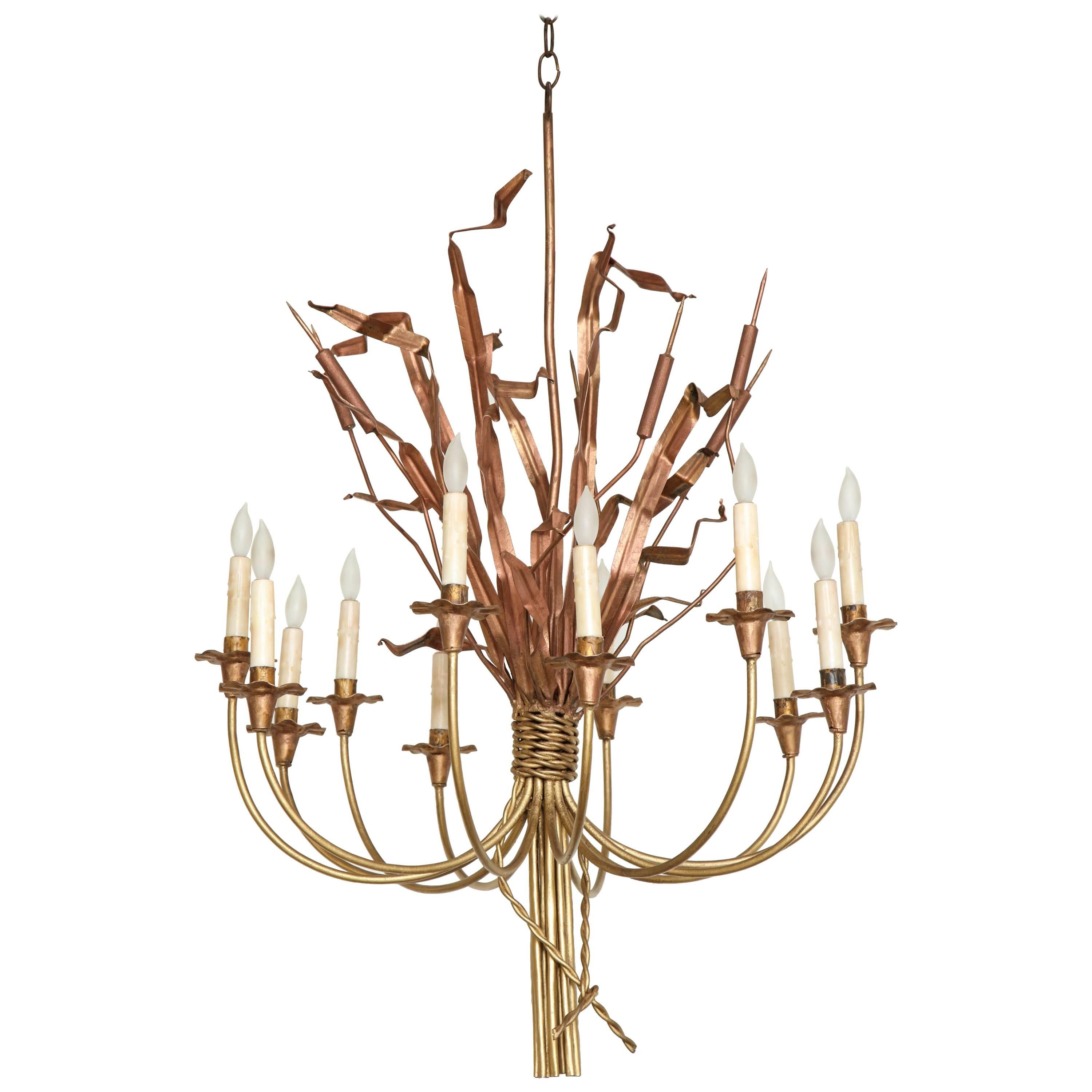 Neoclassic Cattail Chandelier For Sale