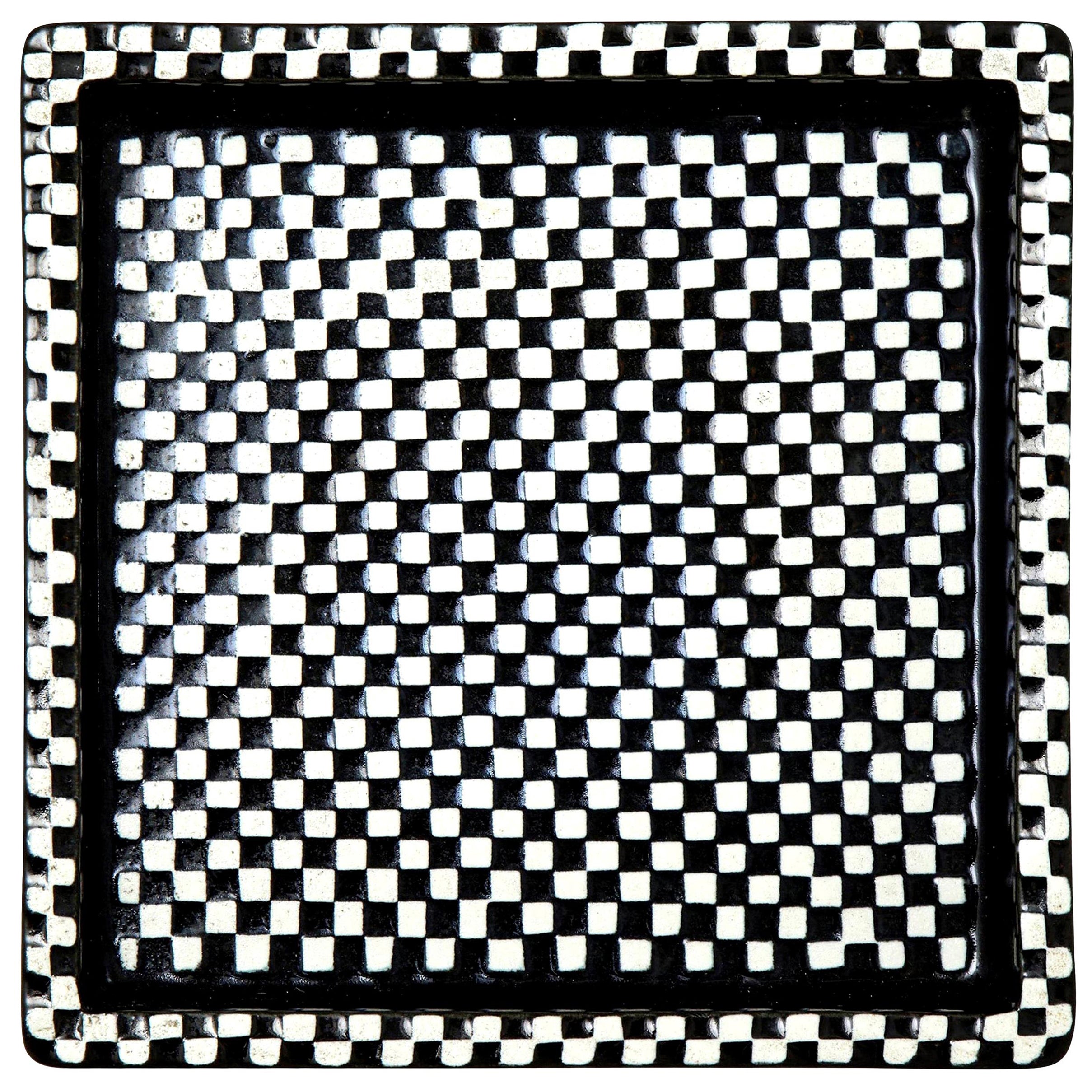 Céramiques de Stig Lindberg, Scandinavie du milieu du siècle, 1950, "Domino" noir et blanc en vente