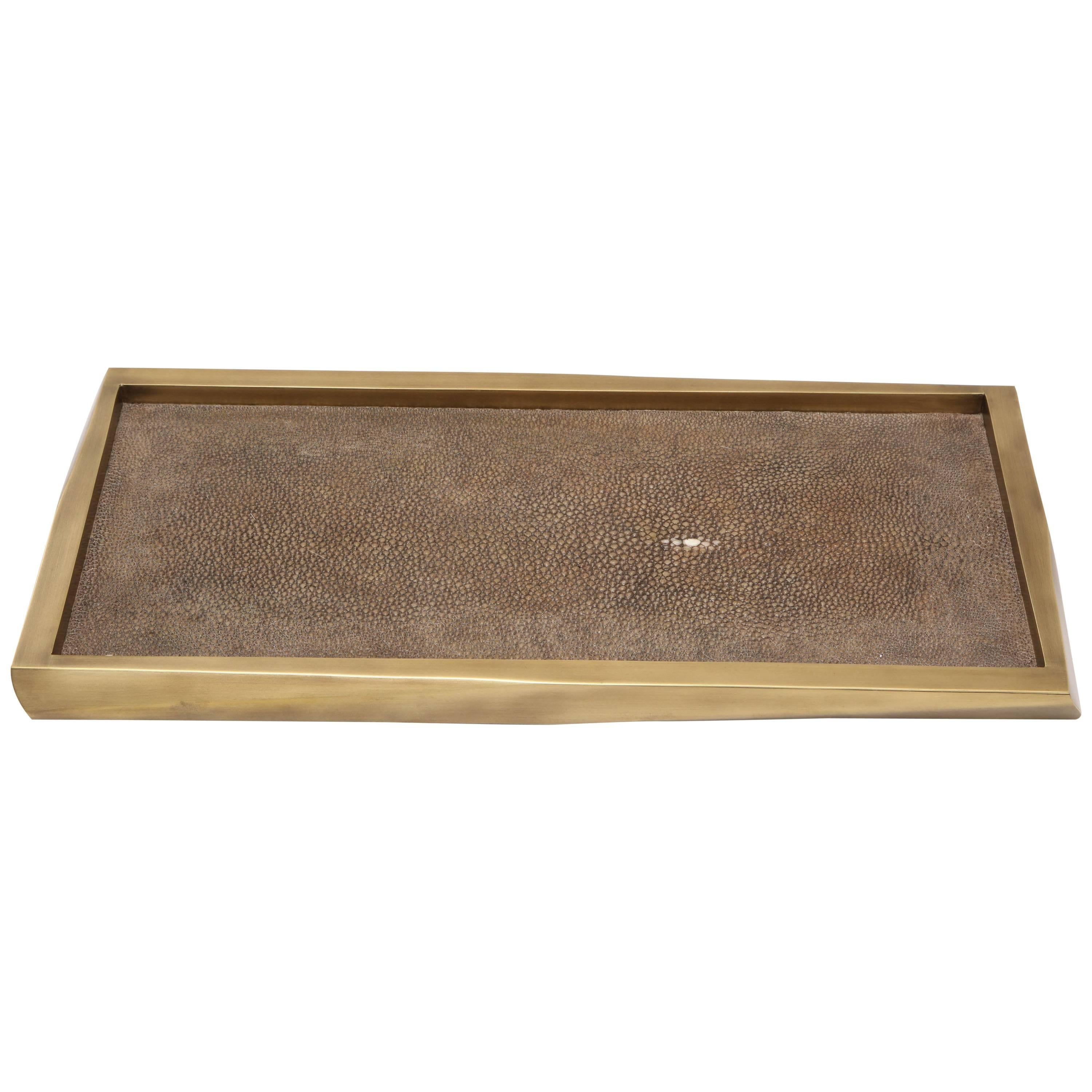 Shagreen Tray with Bronze Details