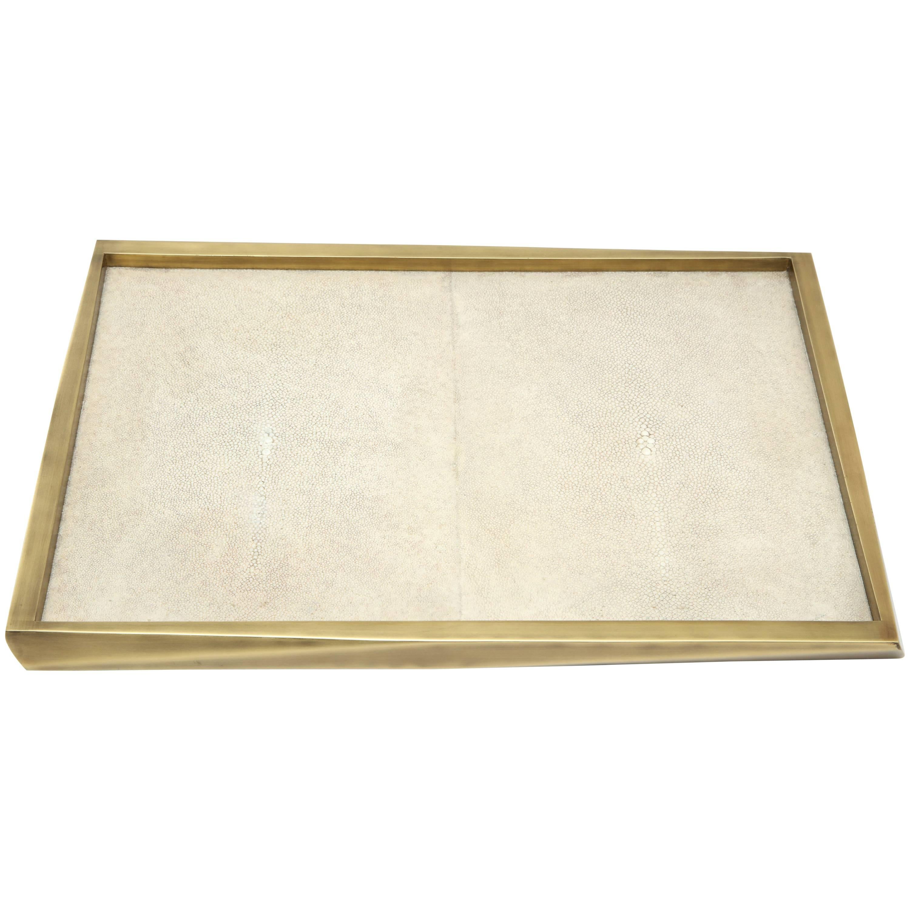 Shagreen Tray with Bronze Details