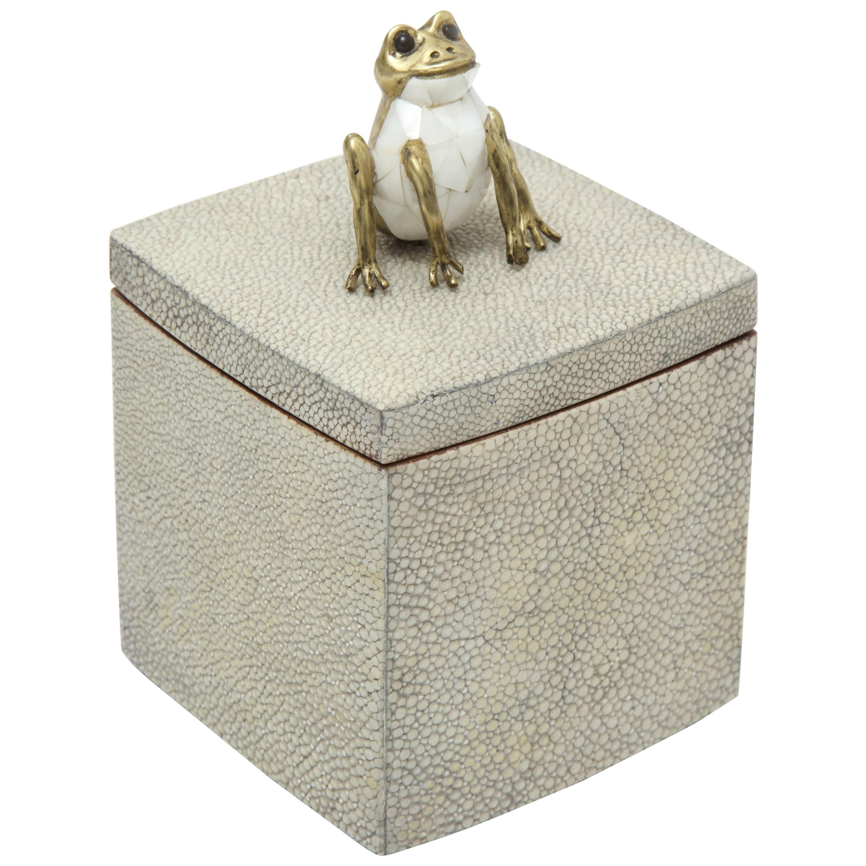 Shagreen Box with Decorative Frog 