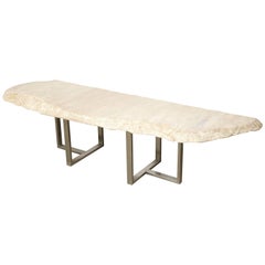 Large Free Form Travertine Coffee Table