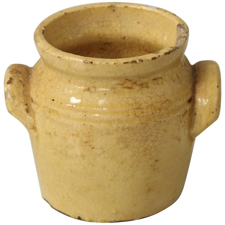 Antique French Pottery, Mustard Jar For Sale at 1stDibs