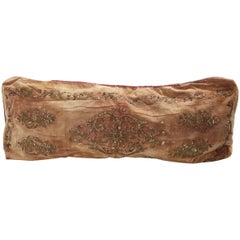 17th Century Turkish Velvet/24-Karat Gold Embroidered Pillow Sham