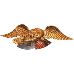 Carved Polychrome Gilt Eagle Attributed to the Boston Artistic Carving Company