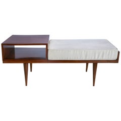 Brazilian Mid-Century Modern Telephone Seat in Jacaranda with Tapered Legs