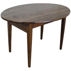 Antique Oval Walnut Breakfast or Occasional Table with One Drawer