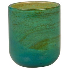 Retro Handblown Turquoise Signed Mdina Glass, circa 1975