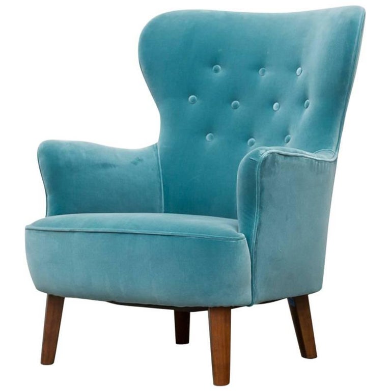 Turquoise Theo Ruth Lounge Chair for Artifort at 1stDibs