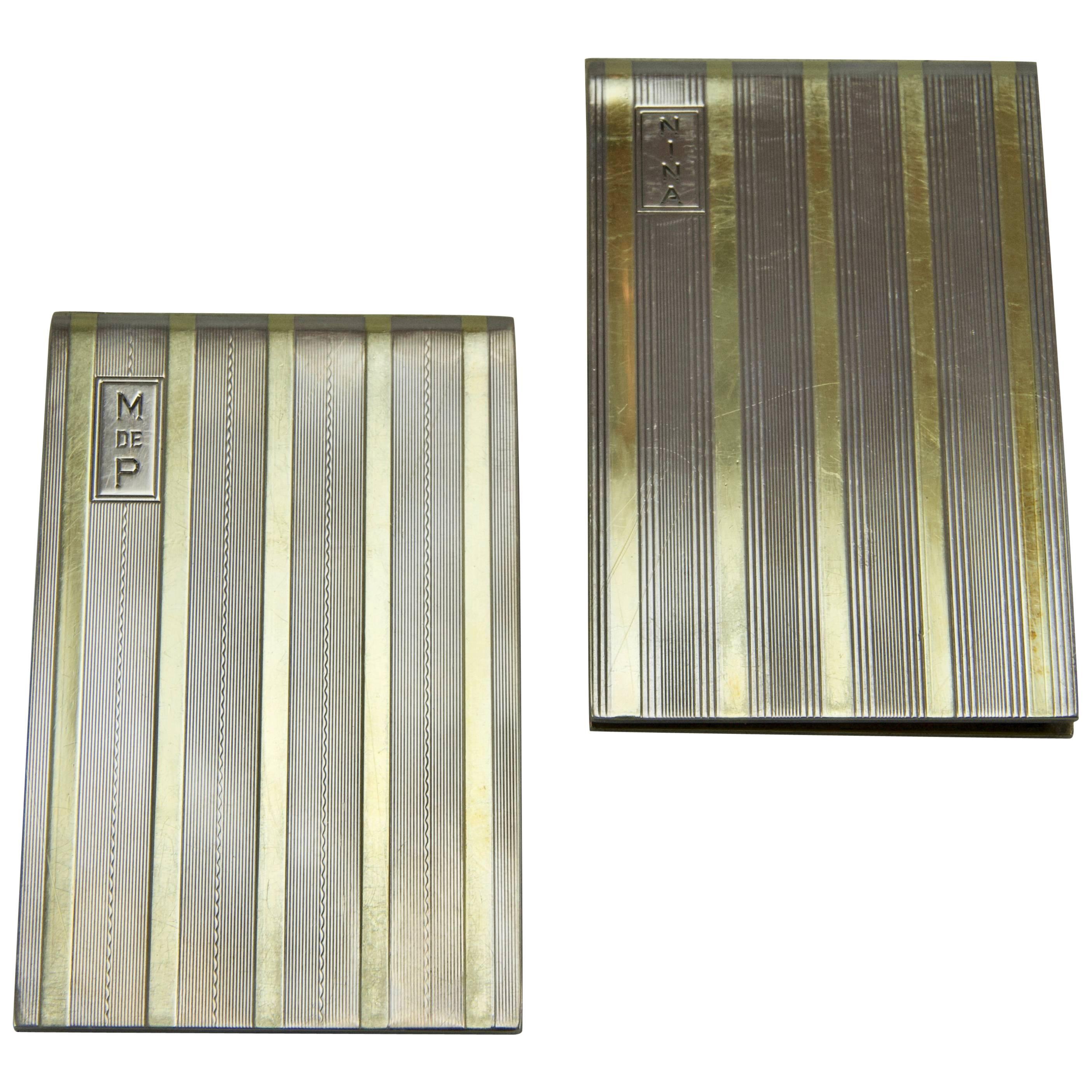 20th Century Gold and Silver Check Cases by Cartier, 1917 For Sale