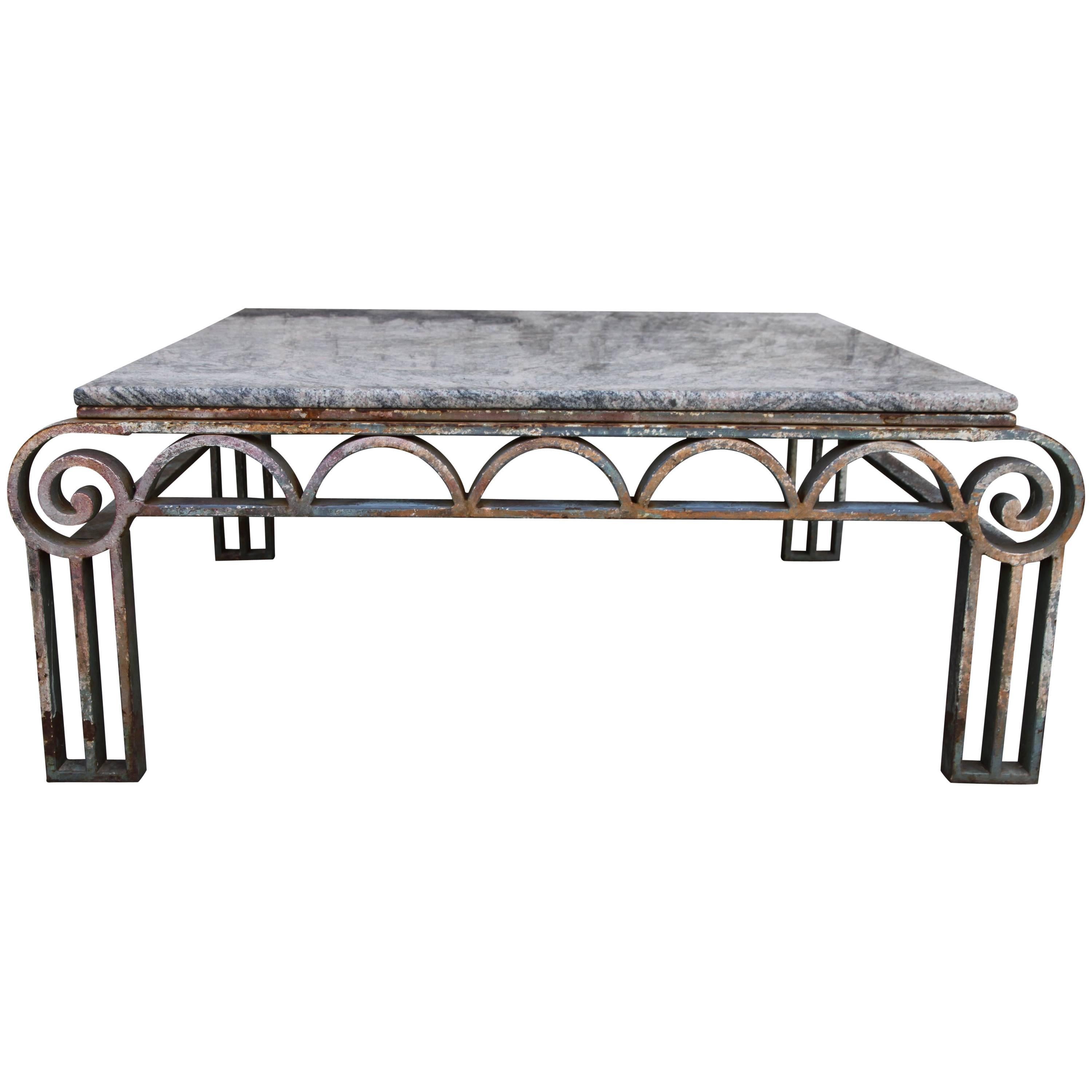 Art Deco Wrought Iron Coffee Table