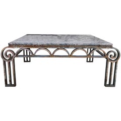Antique Art Deco Wrought Iron Coffee Table