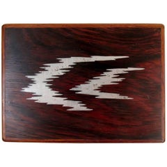 Axel Salomonsen Danish Bog Oak and Abstract Sterling Silver Dresser Box