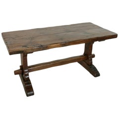 Antique Early 20th Century French Solid Oak Monastery Table or Dining Table, Seats Six