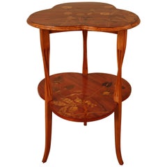 Antique French Art Nouveau Side Table by L. Magorelle