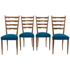 Set of Four Ico Parisi Style Italian Dining Chairs