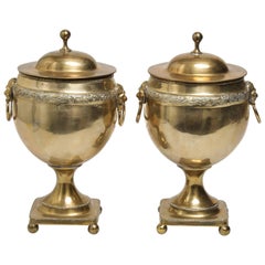 Vintage Mottahedeh Brass Urns