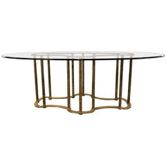 Fine Bamboo Form Chinese Inspired Stamped Maison Jansen Dining Centre Table