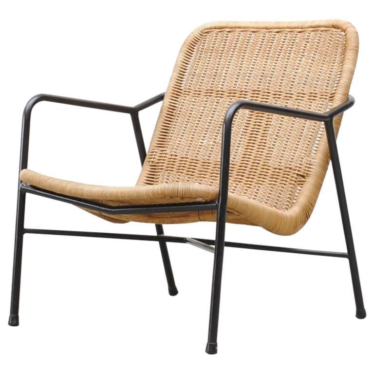 Dirk Van Sliedregt Rattan Lounge Chair