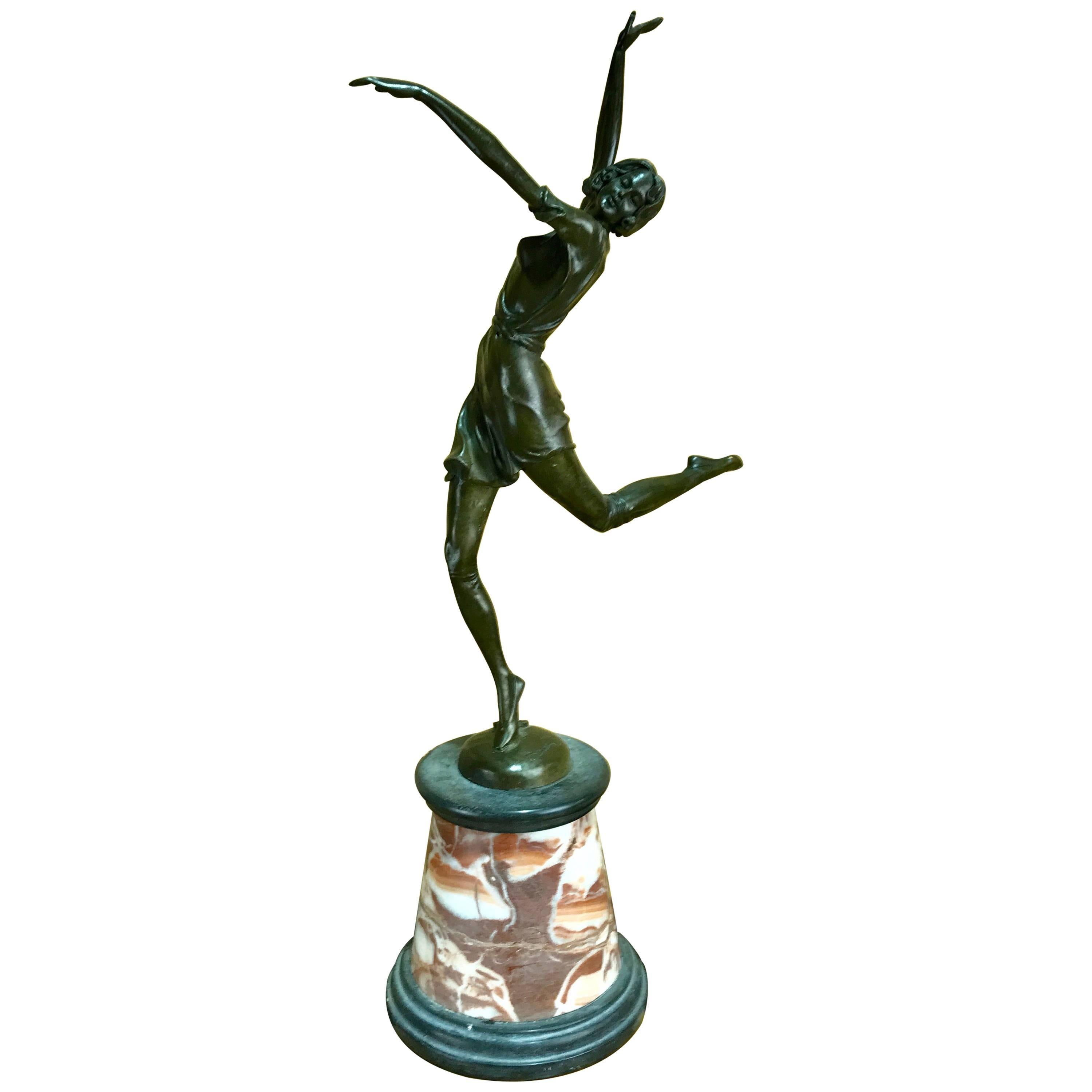 Art Deco Bronze Dancer Bronze, after Bruno Zach