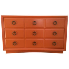 Widdicomb Commode by Robsjohn-Gibbings in Hermes Orange Lacquer