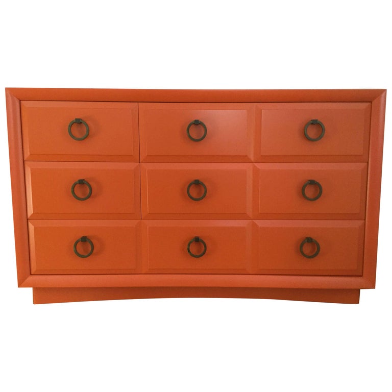 Widdicomb Commode By Robsjohn Gibbings In Hermes Orange Lacquer