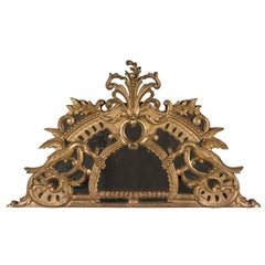 18th Century French Gilded Demilune Mirror