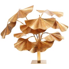 Carlo Giorgi for Bottega Gadda Rare 10-Leaf Gingko Floor Lamp, Italy, 1970s