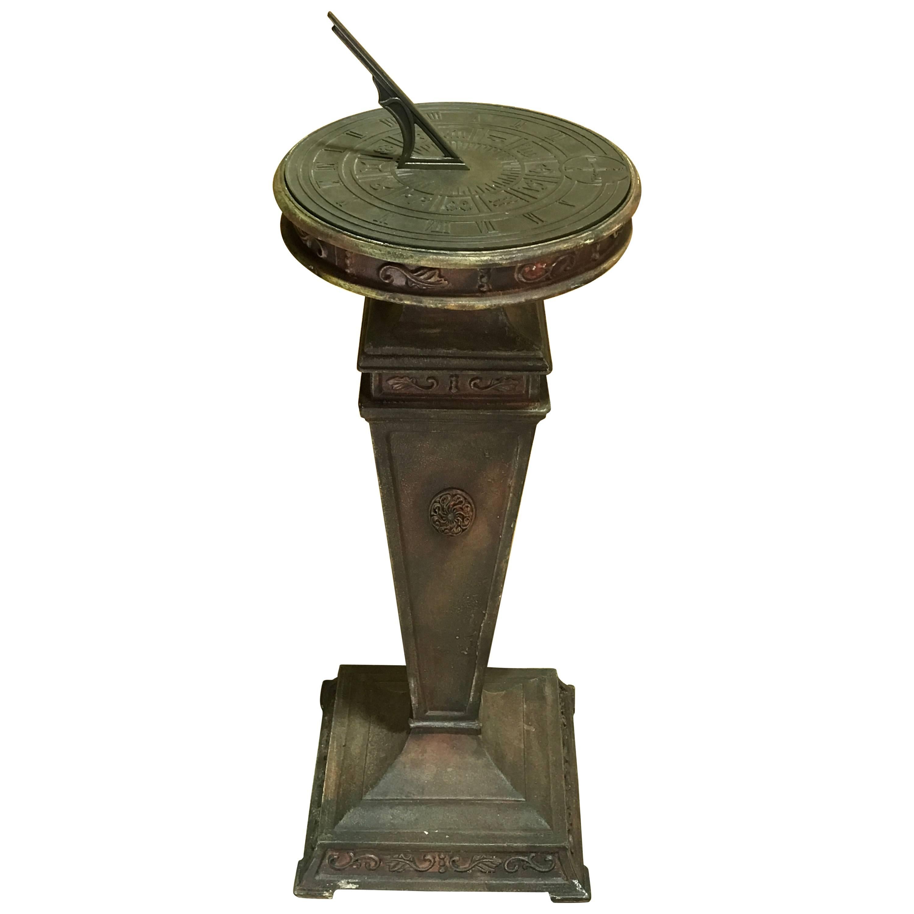 Antique Cast Iron Sundial on Pedestal