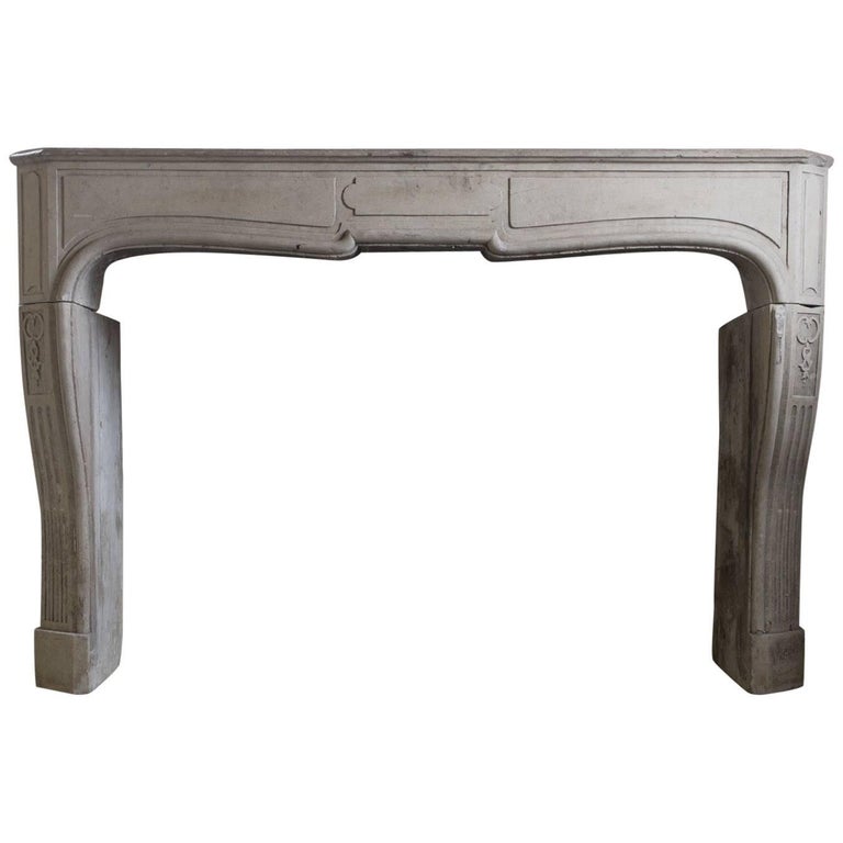 19th Century Antique Fireplace of Limestone Louis XV Style For Sale at ...