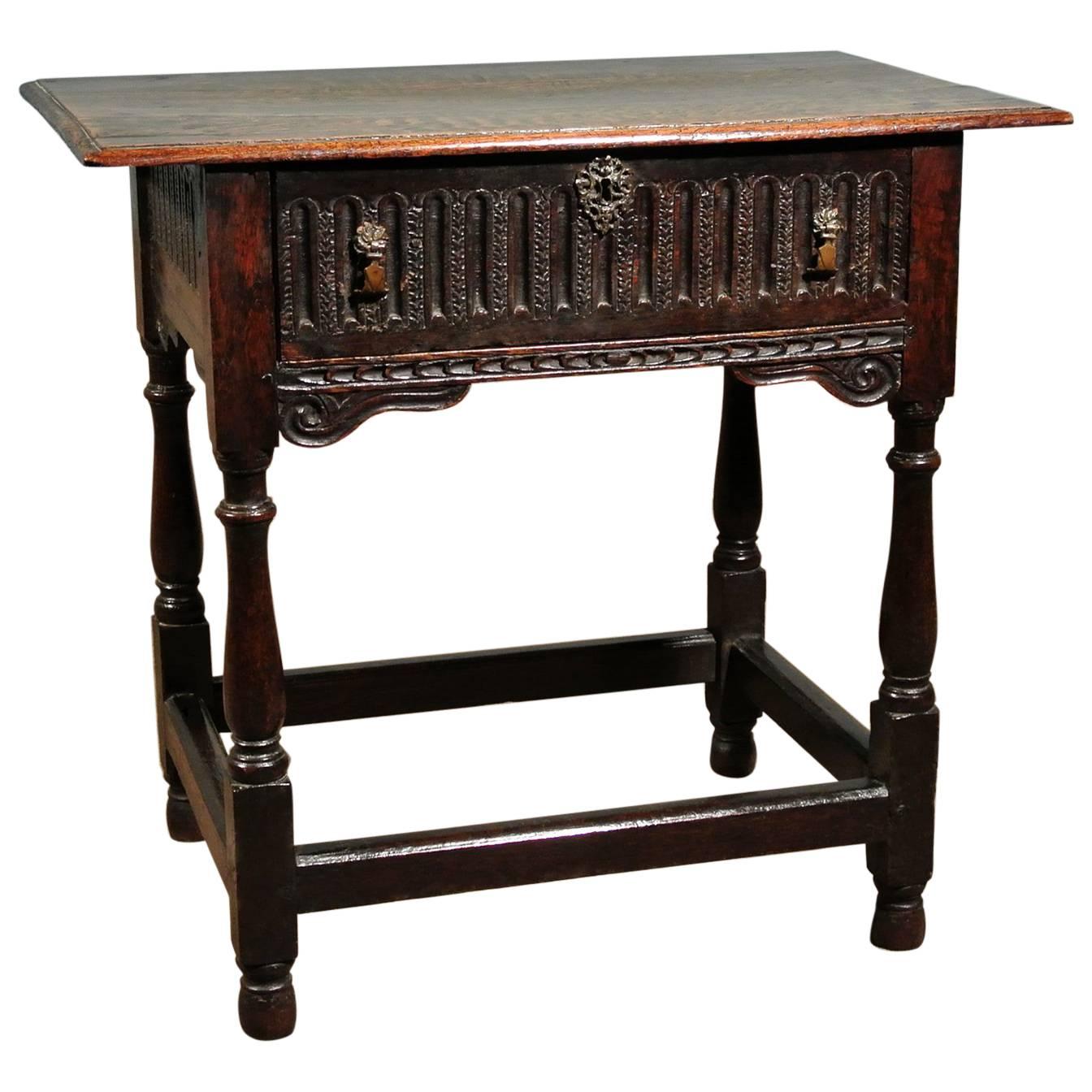 Early 17th Century Oak Lowboy with Provenance from Groombridge Place in Kent
