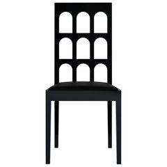 Italy Arch Black Chair 'Black Lacquered Wood'