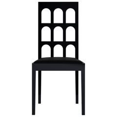 Italy Arch Black Chair 'Black Lacquered Wood'