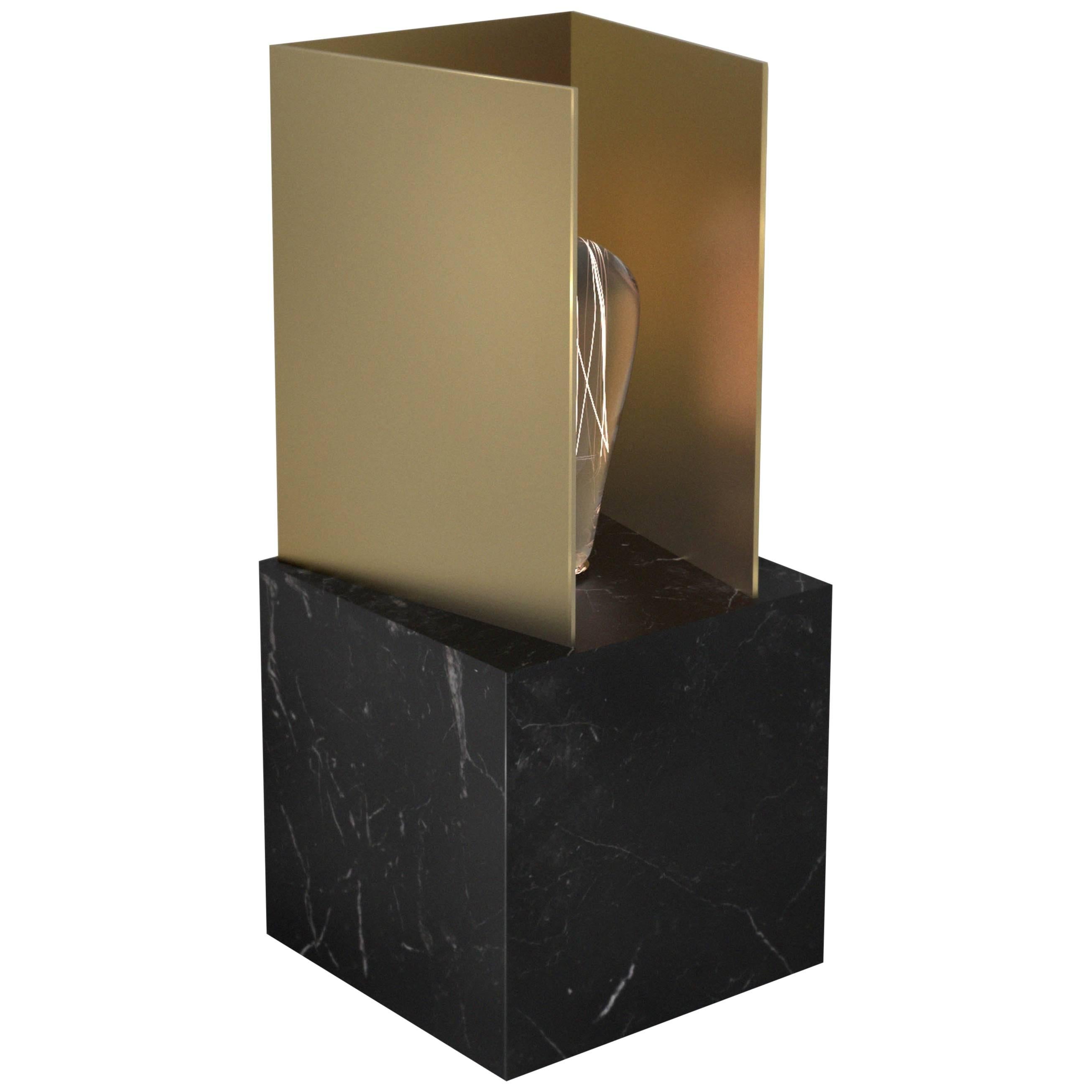 Lamp Ether 'Black Marble and Brass' For Sale