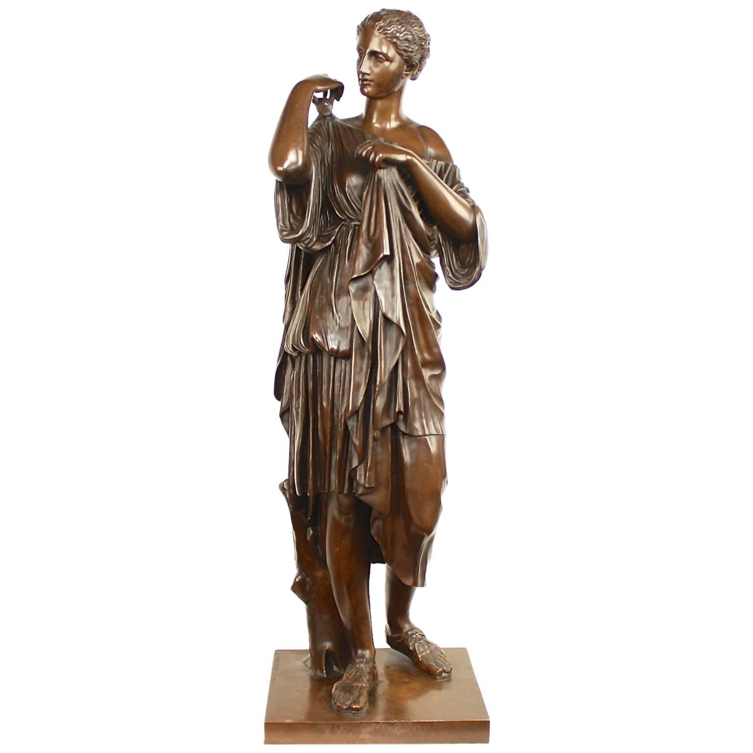 Large Bronze Sculpture of 'Diana of Gabii' Barbedienne, Paris, circa 1850