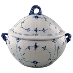 Bing & Grondahl, B&G Blue Fluted Large Soup Tureen, Early Stamp, Denmark, 1920s