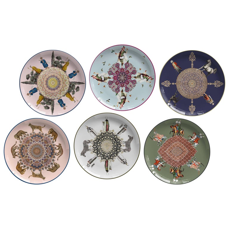 Set of Six Costantinopoli Dinner Plates by Vito Nesta for Les Ottomans