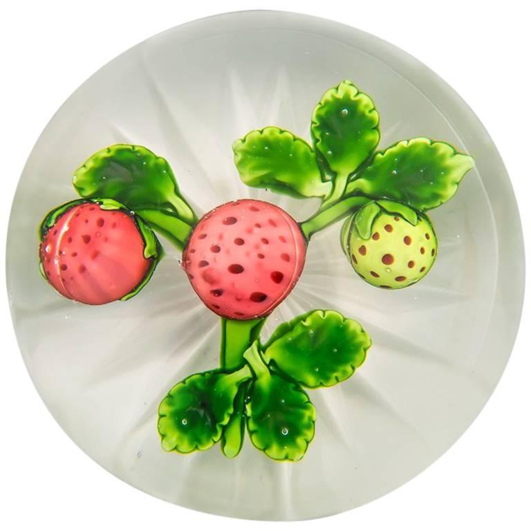 Baccarat Strawberry Paperweight