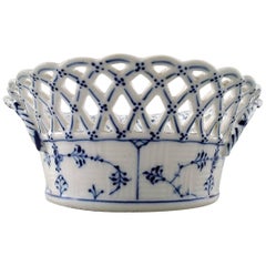 Antique Blue Fluted Full Lace Fruit Bowl from Royal Copenhagen