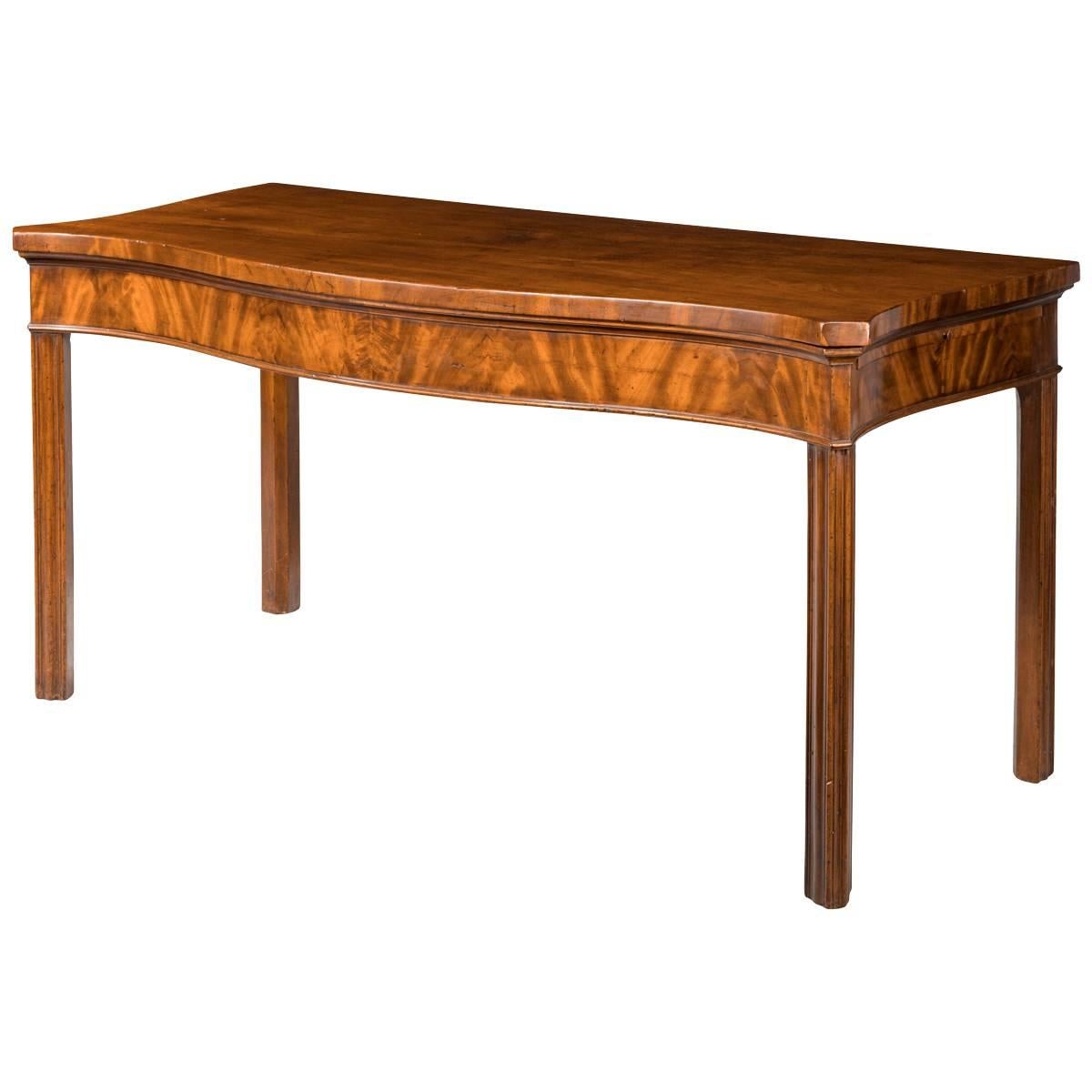George III Period Mahogany Serpentine Serving Table For Sale