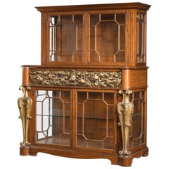 Mid-19th Century Satinwood Cabinet with Elaborate Giltwood Decoration