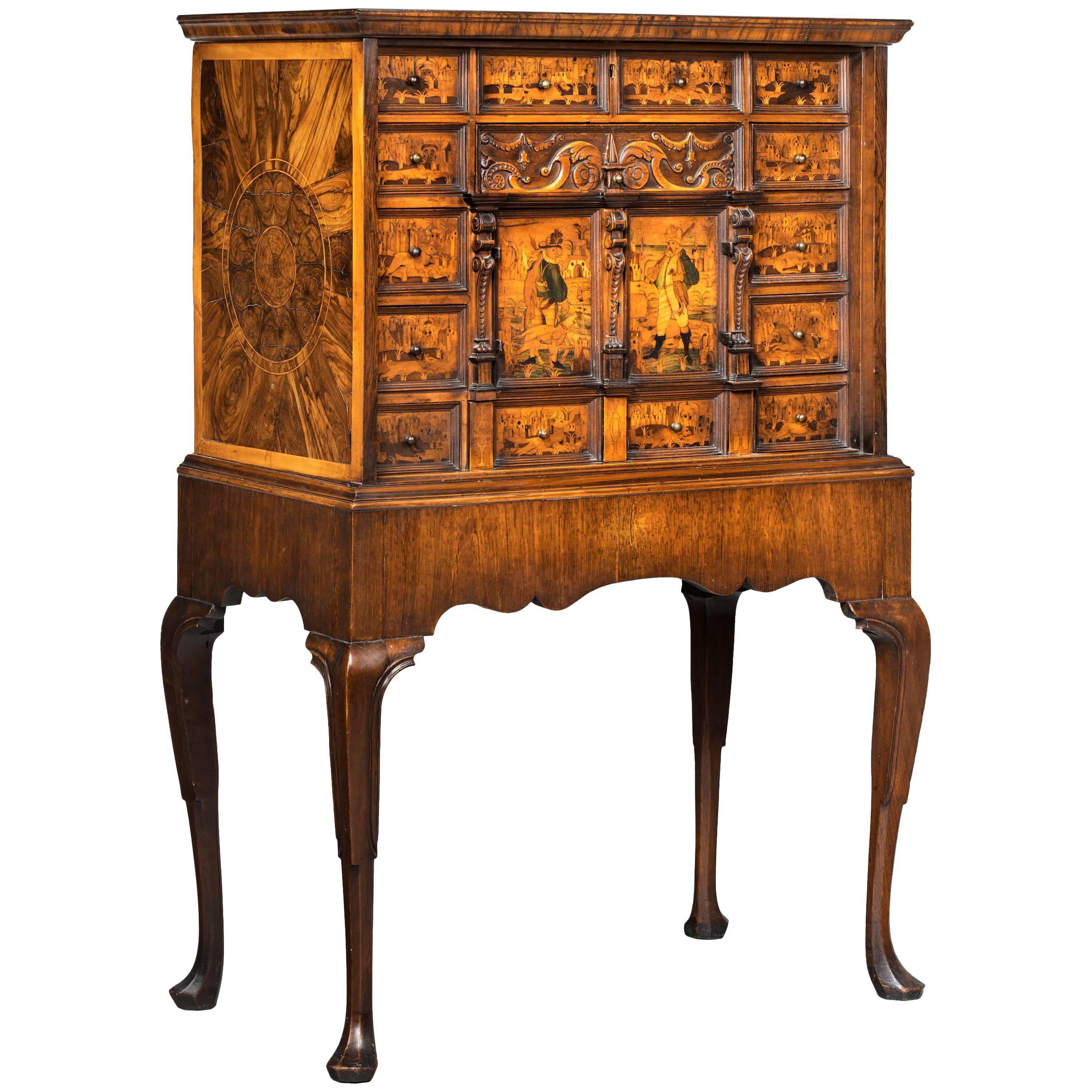 Early 18th Century Continental Walnut Cabinet on Stand