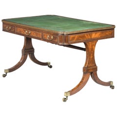 Regency Period Mahogany Writing Table with Fine Brass Inlay