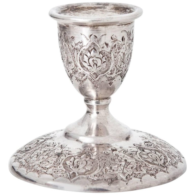 Persian Silver Candlestick, Isfahan at 1stDibs persian candle holder