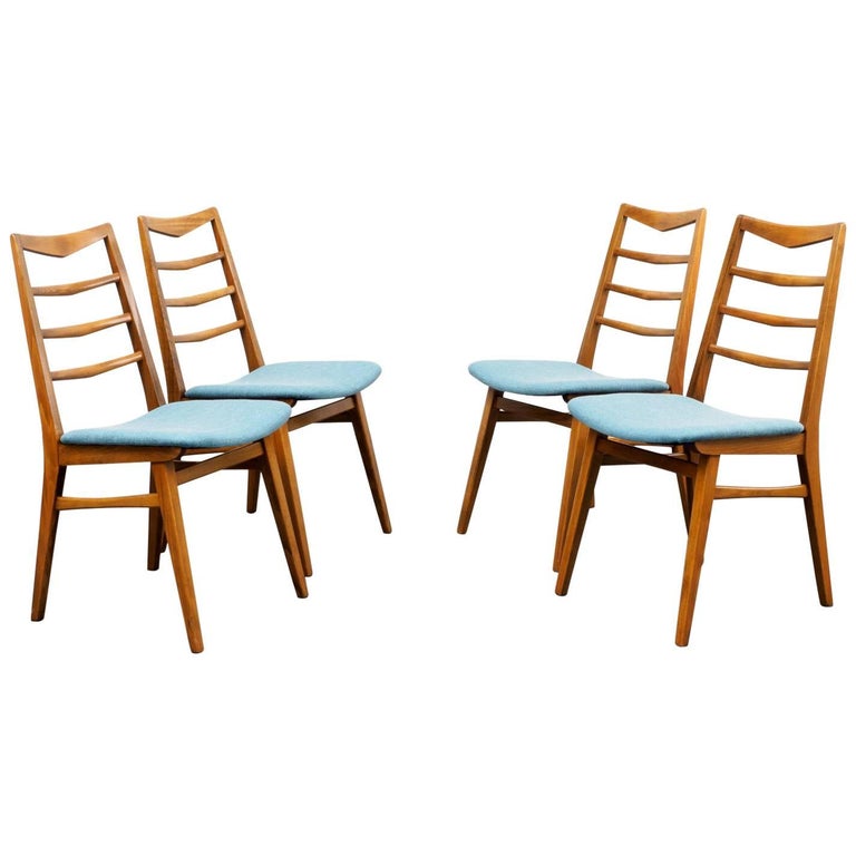 Set of Four Reupholstered 1960s Dining Chairs For Sale