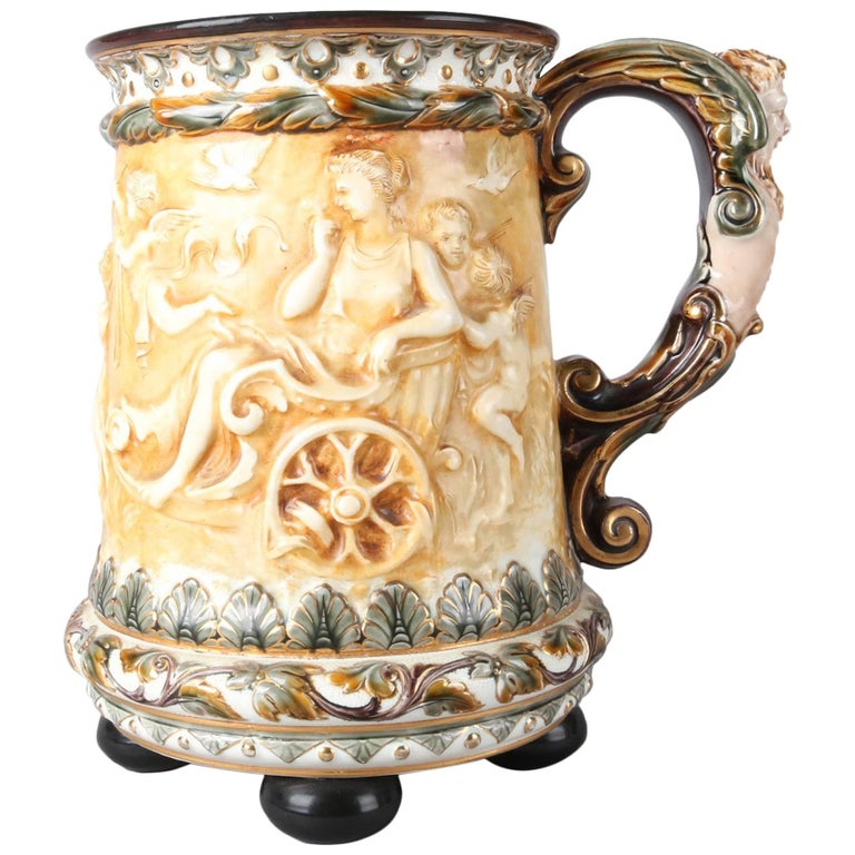 Oversized Swedish Antique Classical High Relief  Pottery  