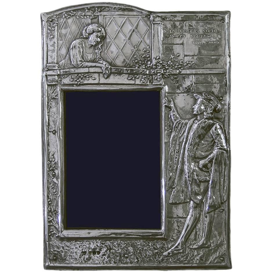 Edwardian "Romeo and Juliette" Sterling Silver Photograph Frame For Sale